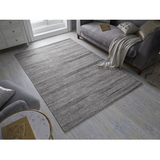 Manhattan Lenox Acrylic Chenille Rugs Grey 155x230cm (5'1''x7'7'')