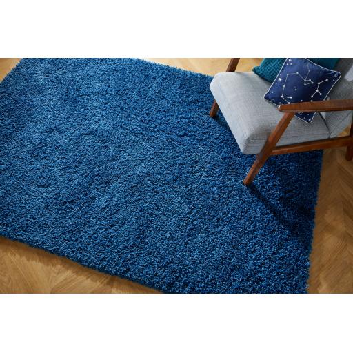 Brilliance Sparks Soft Plain Shaggy Rugs in Blue 120 x 170 cm