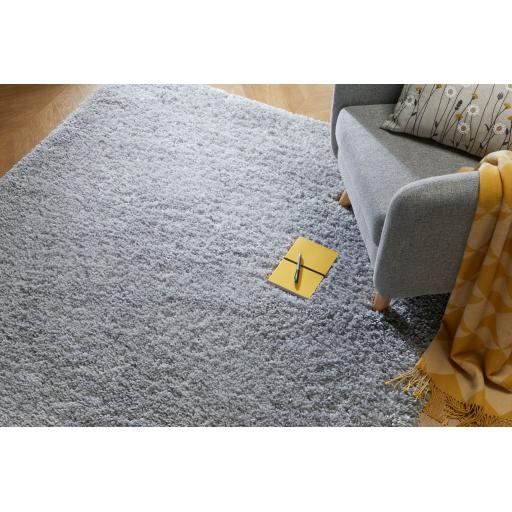 Brilliance Sparks Soft Plain Shaggy Rugs in Grey 120 x 170 cm