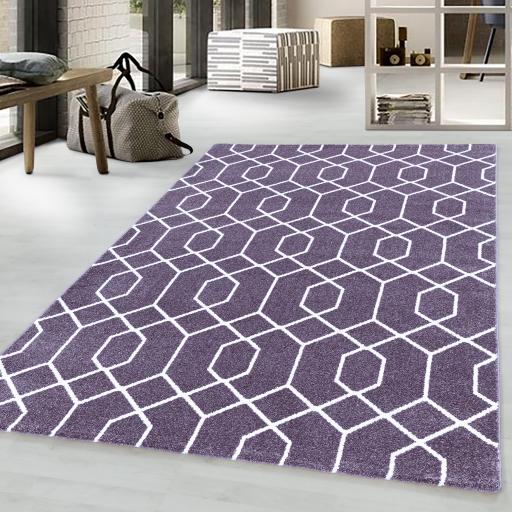 Efor Modern New Geometric Design Soft Rug in Violet Purple