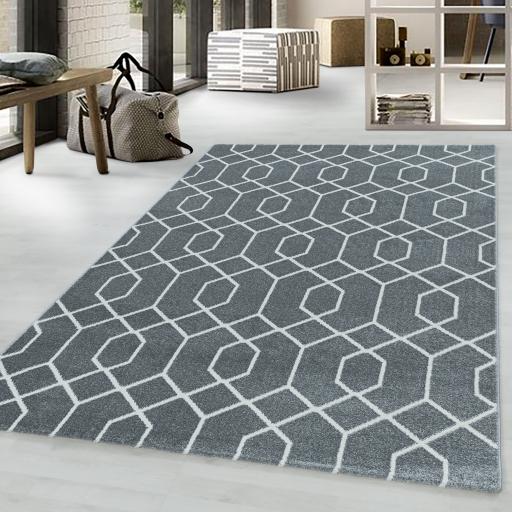 Efor Modern New Geometric Design Soft Rug in Grey in Large Sizes