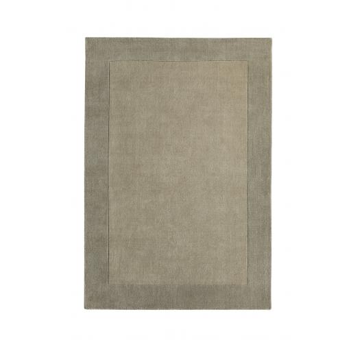 Origins Borders Hand Loom Woven Wool Bordered Rug Hallway in Taupe