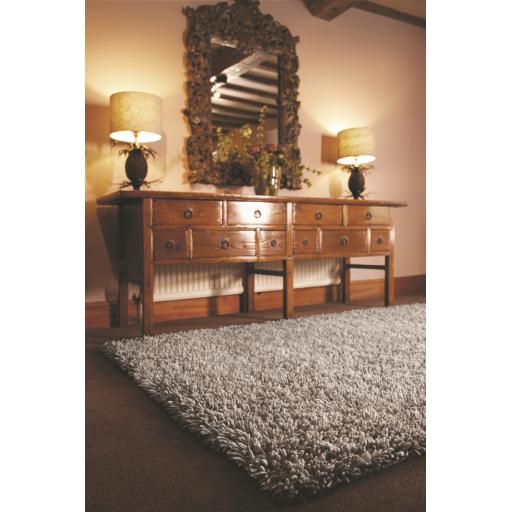 Imperial Luxury Shaggy Rug Guru Modern Hand Woven Wool Rug in Dove Grey