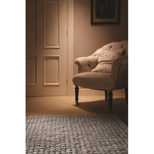 Fusion Luxury Soft Hand Woven Braided Wool Rug in Grey