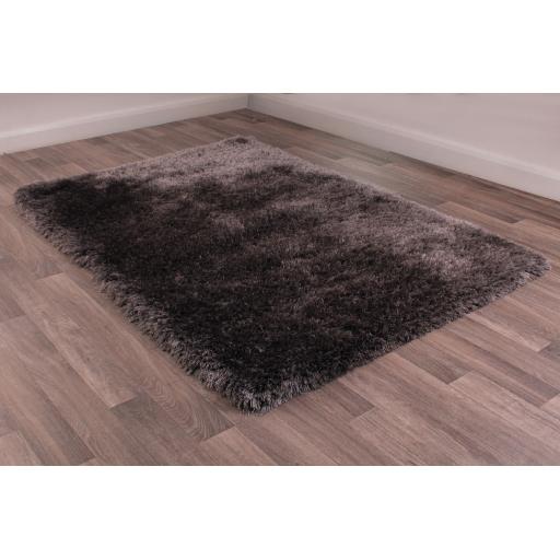 Mayfair Modern Plain High Pile Luxurious Shaggy Rug in Grey