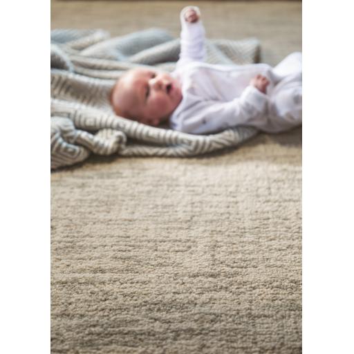 Origins Country Tweed Plain Distressed Wool Oyster Rug