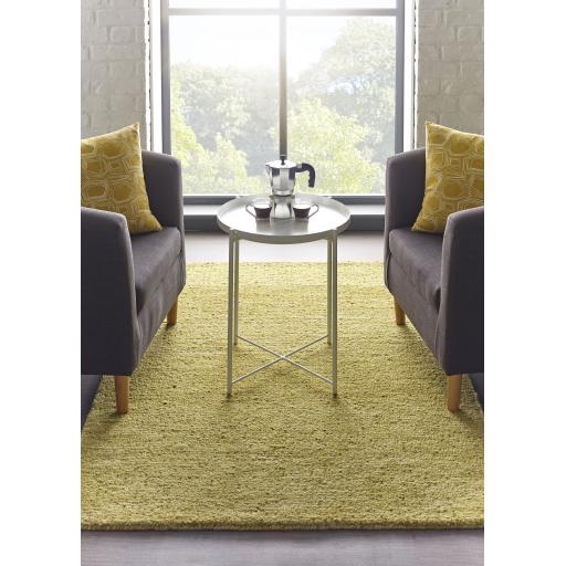 Origins Country Tweed Plain Distressed Wool Autumn Gold Rug in 160 x 230 cm