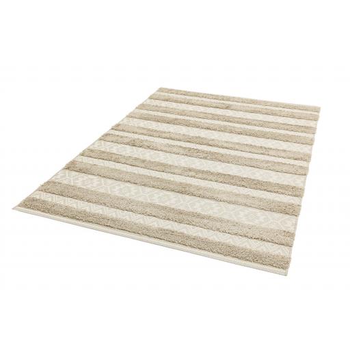 Monty Striped Tribal Indoor Outdoor Rugs in Black Cream and Natural