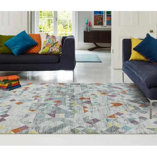 Amelie Modern Art Abstract Geometric Painterly Designs Colourful Multi Rugs