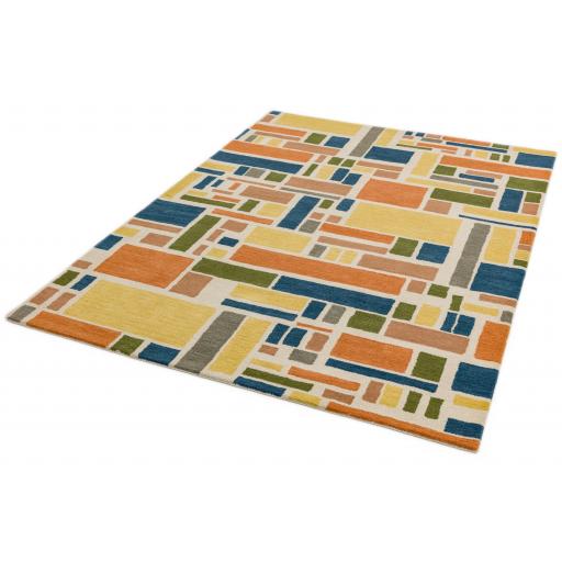 Reef Blocks RF05 Geometric Pattern Hand Tufted Rug in Multicoloured Large 160x230 cm