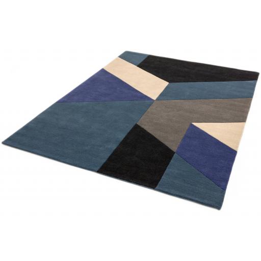 Reef Big Geo RF13 Geometric Pattern Hand Tufted Rug in Blue Multi