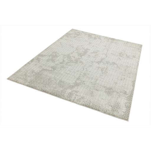 Quantum Rings Print QU06 High Shine Rug in Beige