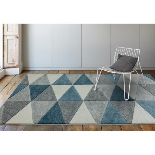 Sketch SK07 Kite Geometric Hand Carved Rug in Blue