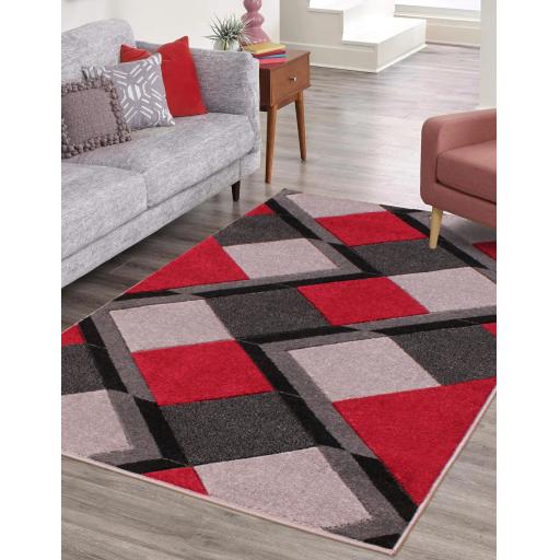 Orbit Vector Modern Geometric Carved Rug Hallway Runner