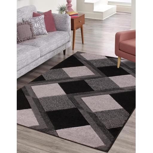 Orbit Vector Modern Geometric Carved Rug Hallway Runner