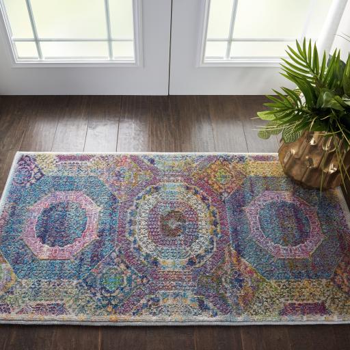 Nourison Ankara Vintage Antique Traditional ANR05 Rug Runner Round in Multi