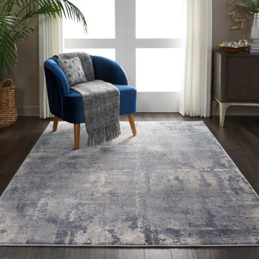 Rustic Textures RUS06 Modern Abstract Rug in Grey Beige