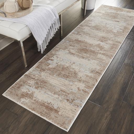 Rustic Textures RUS03 Modern Abstract Hallway Runner in Beige