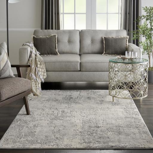 Rustic Textures RUS07 Modern Abstract Rug in Grey Beige