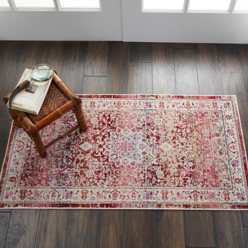 Nourison Vintage Kashan VKA01 Traditional Rug Bedroom Living Room Oriental Classic Rug in Red