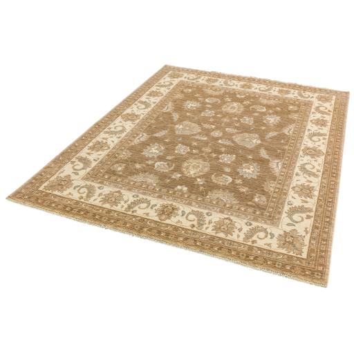 Chobi Traditional Bordered Persian Wool Rug in Brown 130x190 cm