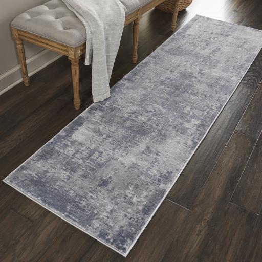 Rustic Textures RUS05 Modern Abstract Hallway Runner in Grey