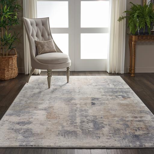 Rustic Textures RUS05 Modern Abstract Rug in Beige Grey