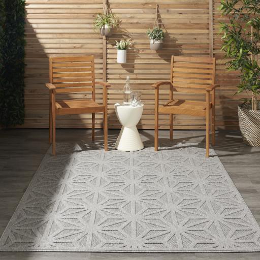 Outdoor Indoor Rug by Cozumel Nourison Garden Patio Trellis Living Room Kitchen Bathroom 3D Modern Flatweave Rug