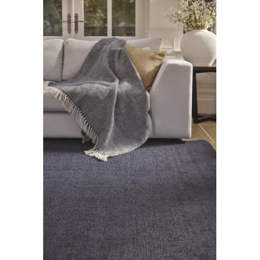 Origins Reef Modern Plain Quality Rug in Navy