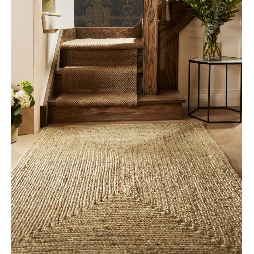 Origins Jute Extra Hand Made Braid Stitched Wool Rug in Natural