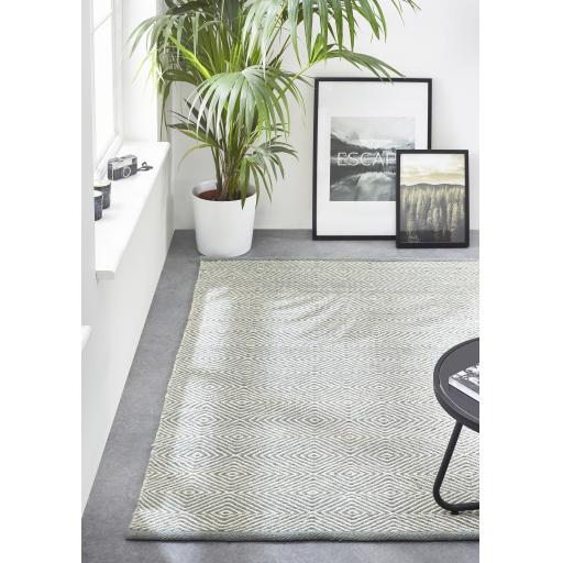 Origins Estelle Wool Flatweave Hand Woven Rug in Sky Grey