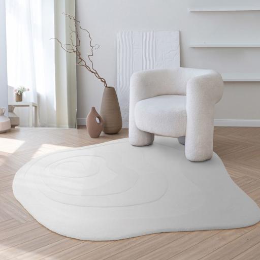 Olsen Surge Bohemian Hand Tufted Rug Quality Sustainably New Zeland Wool Circle Round Rug in Cream White 150 x 150 cm