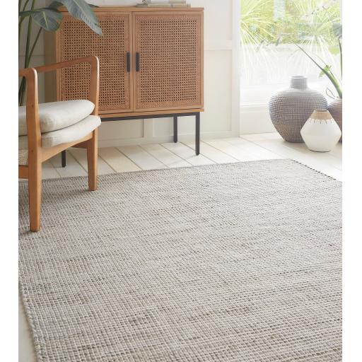 Gabrielle Basketweave Wool Hand Woven Rug by Clarke & Clarke in Natural