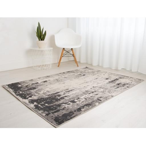 Balletto 10R4 Rug Modern Abstract Living Room Bedroom Soft Rugs in Grey Anthracite