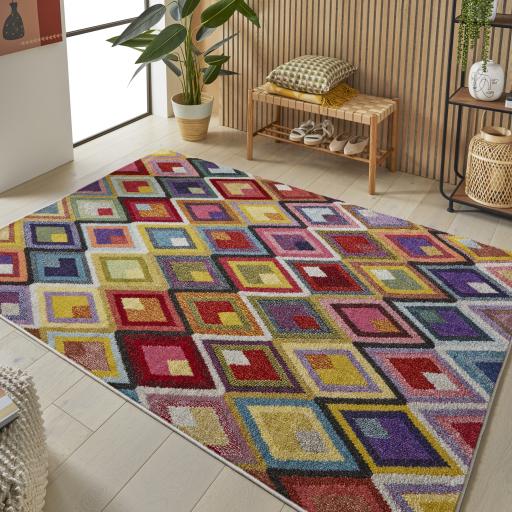 Carnaval CAR109 Vibrant Multi Colours Modern Geometric Rug