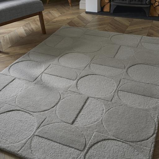 Arabella Wool Rug for Modern Living Room Hand Tufted Rug in Grey