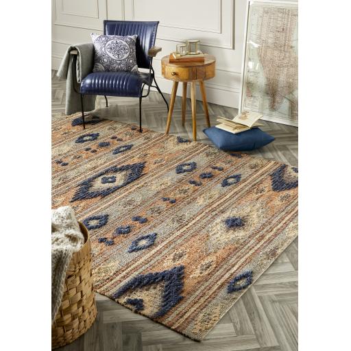 Indio Jute Natural Fibres Textured Multi Rug by Origins in 200 x 290 cm