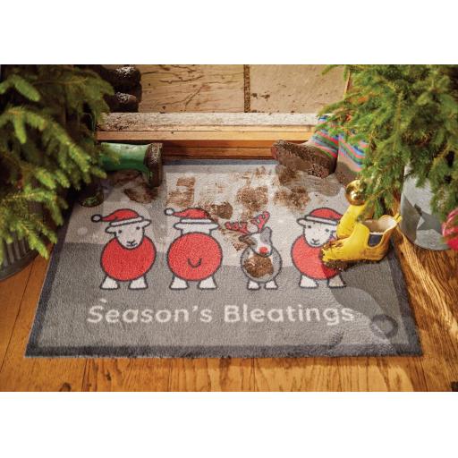 Hug Rug Christmas Herdy Seasons Bleating Mat Home Entrance Kitchen Hallway Runner Non-Slip Rug