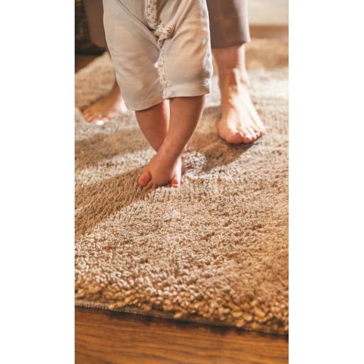 Washable My Lux Shaggy Soft Fluffy Anti-Slip Machine Washable Rug in Stone Beige