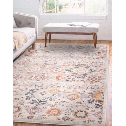 Flores Mina FR02 Traditional Floral Vintage Rug in Multi