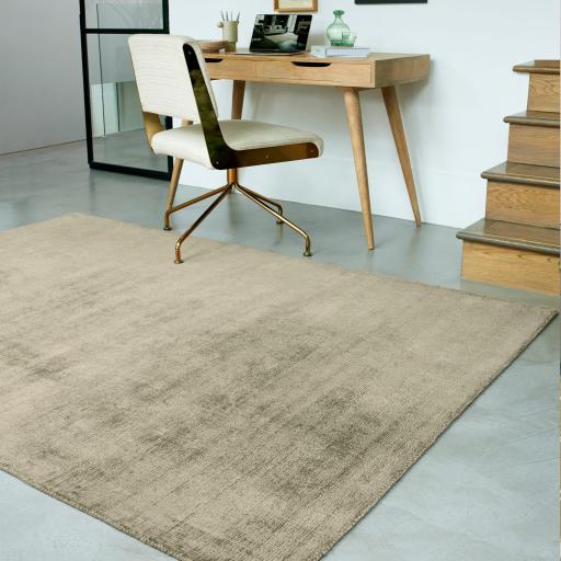 Blade Plain Silky Hand Woven Viscose Soft Shiny Rug Runner in Sage Green