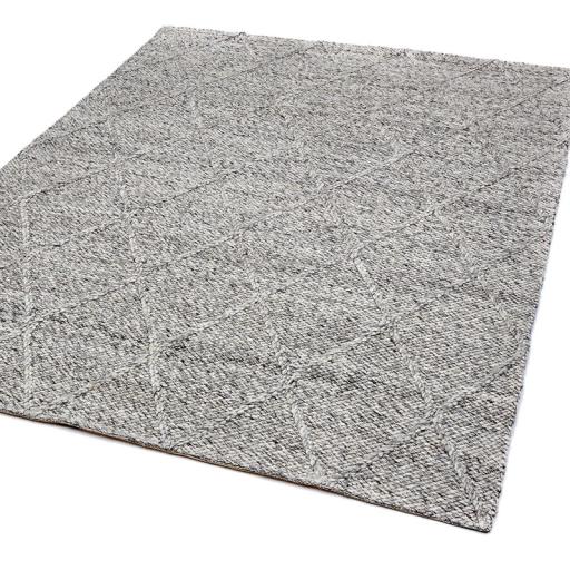 Katherine Carnaby Coast Diamond Wool and Viscose High Quality Hand Woven CD03 Grey Marl Rug