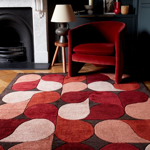 Romy 14 Jive Modern Hand-Tufted Rug in Red