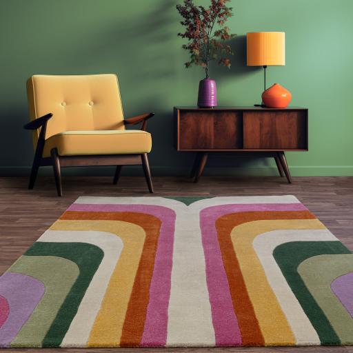 Romy Retro 01 Modern Hand-Tufted Rug in Pink