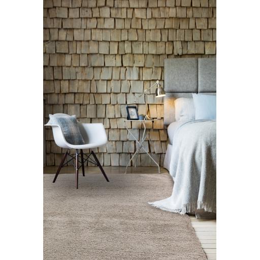 Lulu Soft Touch Plain Shaggy Rug in Stone