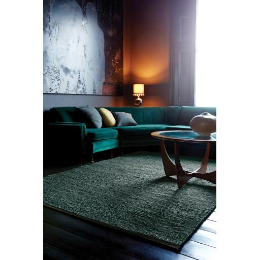 Jute Soumak Hand Woven Flatweave Modern Plain Rug in Teal Blue