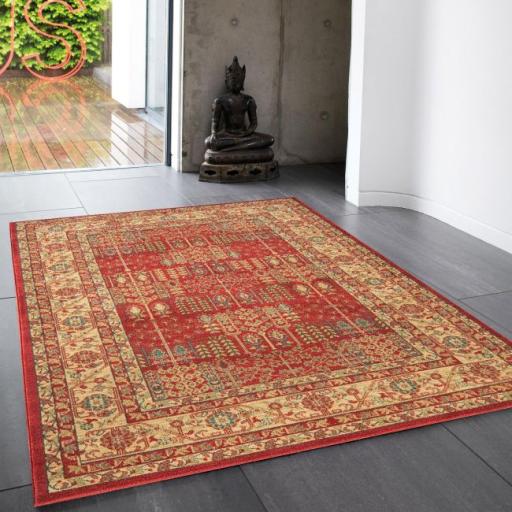 Windsor WIN09 Traditional Classic Persian Flatweave  Rug Hallway Runner in Rust