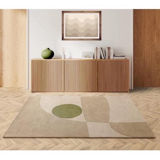 Reef Horizon RF31 Modern Geometric Wool Rug in Neutral