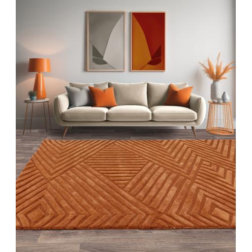 Hague Modern Hand Made Wool Rug in Desert Sand