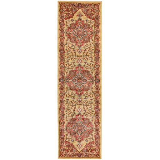 Windsor WIN10 Traditional Classic Persian Flatweave Rug Hallway Runner in Rust Cream